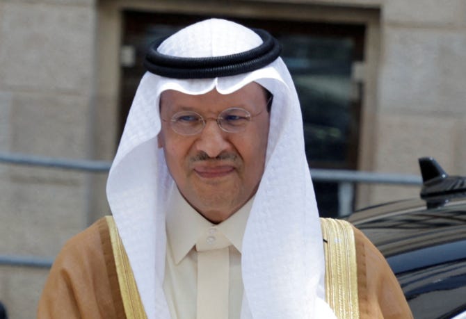 Saudi Arabia’s Minister of Energy Prince Abdulaziz bin Salman arrives for an OPEC meeting in Vienna, Austria, June 3, 2023. (Reuters)