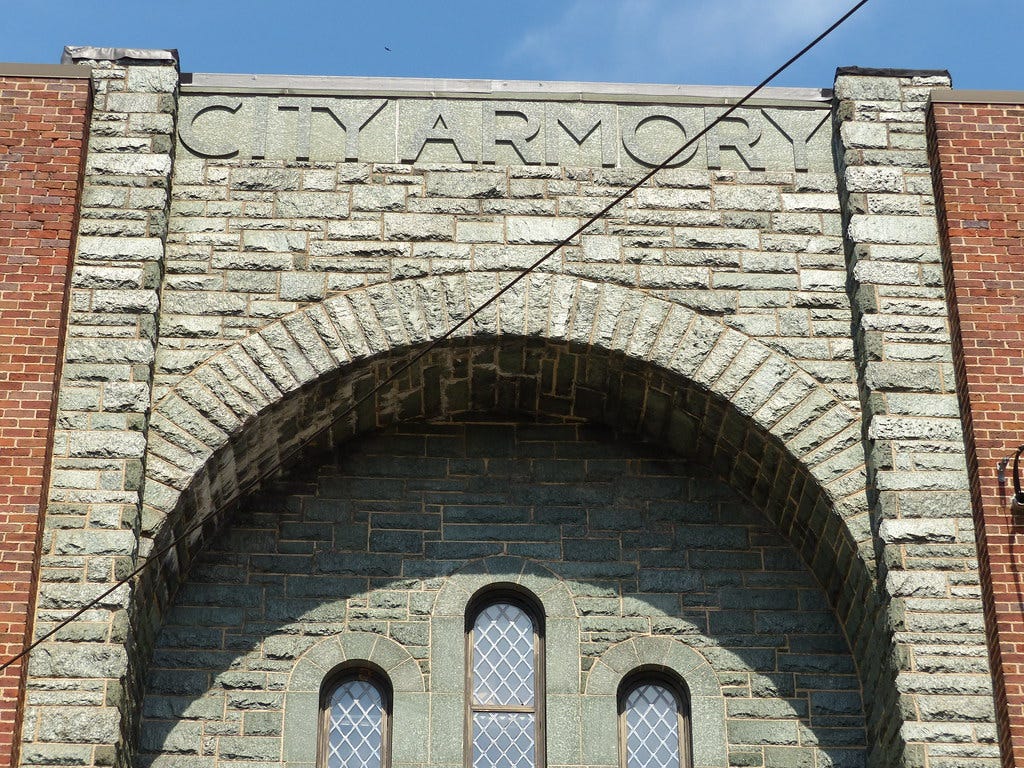 City Armory entrance - Lynchburg, Virginia | closeup of one … | Flickr