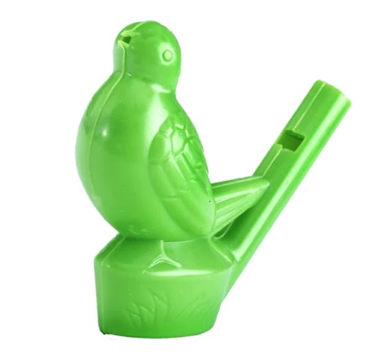 Picture of whistling plastic bird bath toy