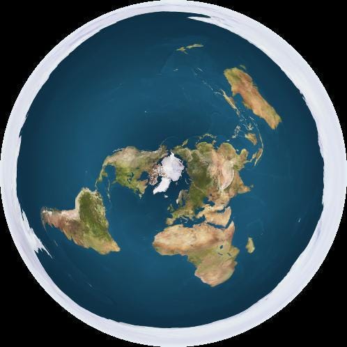 Pic of a flat earth map (north polar azimuthal projection)