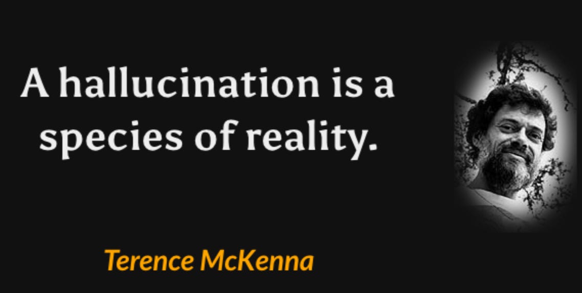 Quote from Terence McKenna: A hallucination is a species of reality