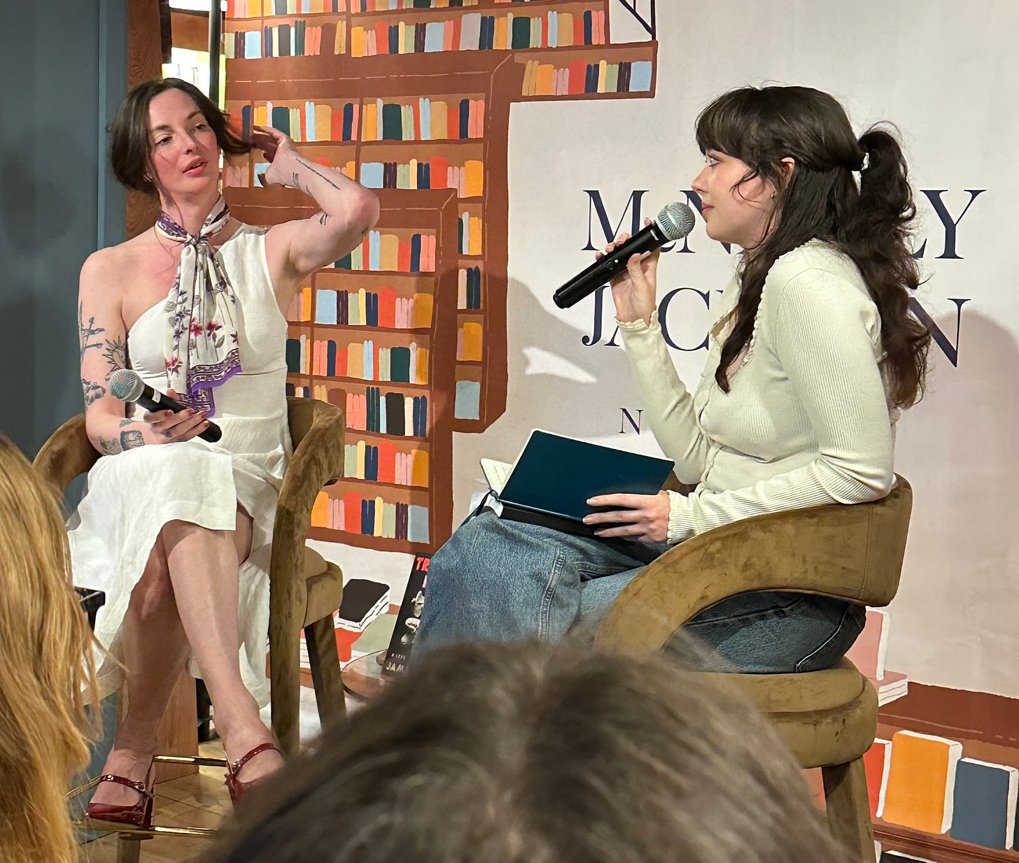 Jamie Hood and Rayne Fisher-Quann in conversation at McNally Jackson bookstore. Jamie Hood and Rayne Fisher-Quann in conversation at McNally Jackson bookstore.