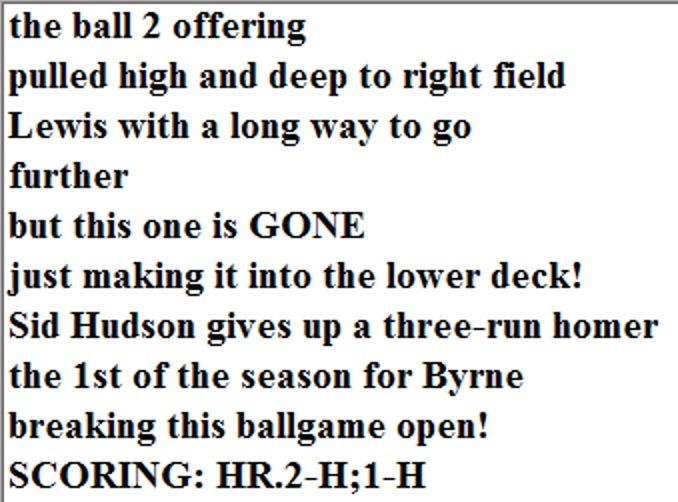 Diamond Mind Baseball Play By Play