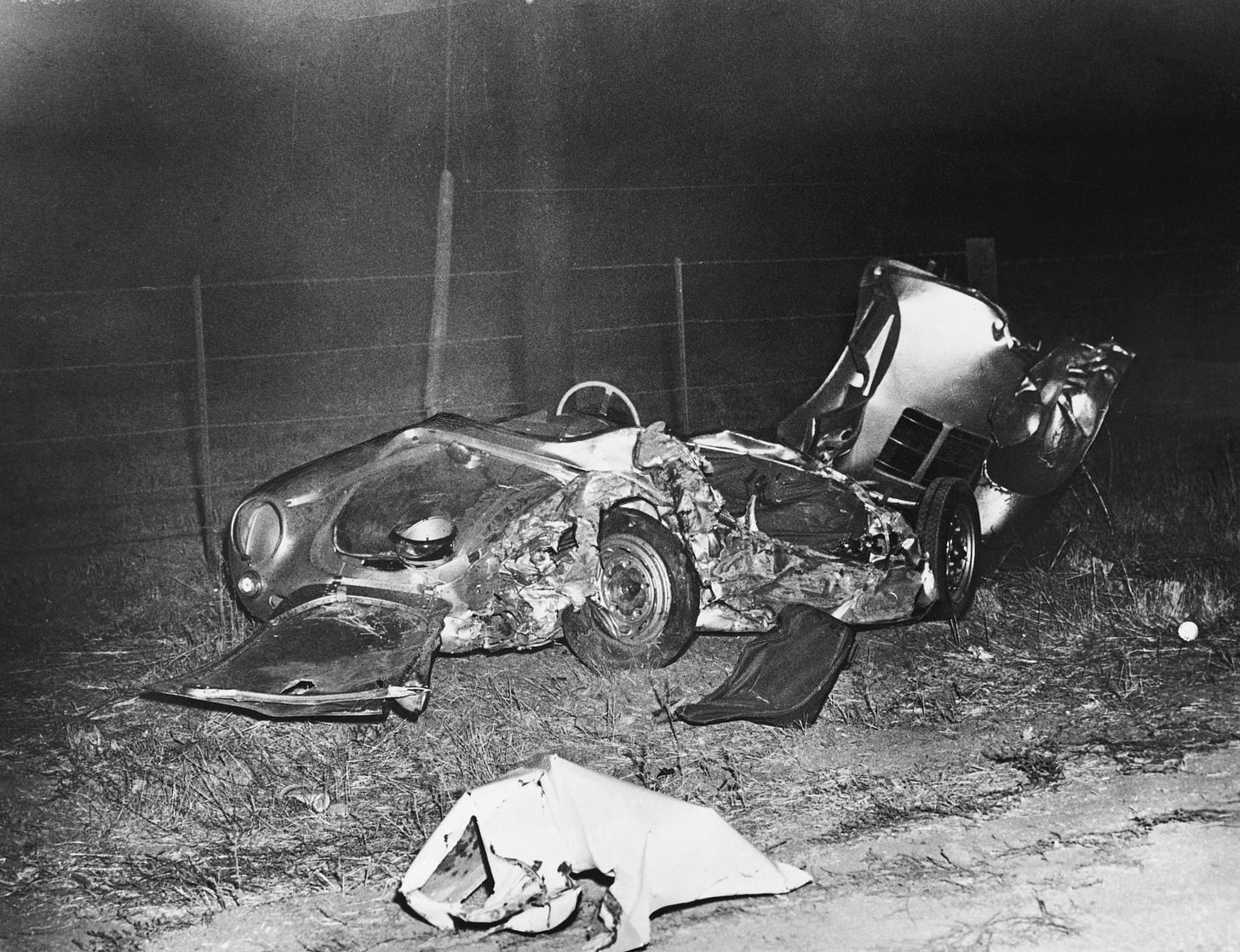 James Dean's wrecked Porsche.