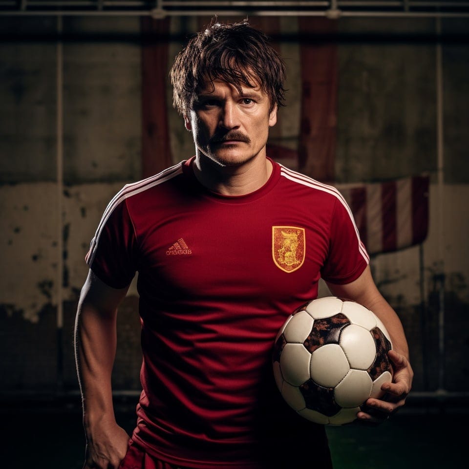 r/midjourney - Pedro Pascal as a soccer player