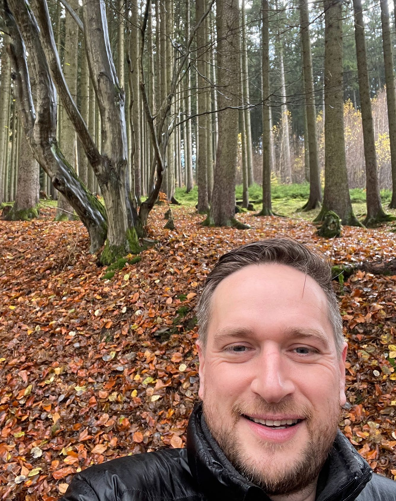 a selfie of myself in the forest
