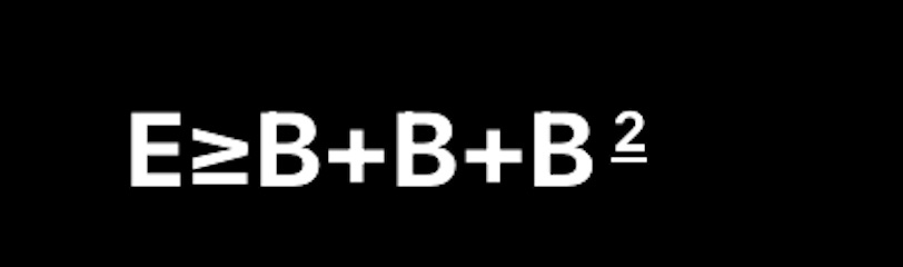 E≥B+B+B means that Electricity is greater than or equal to blood plus bone plus brain.