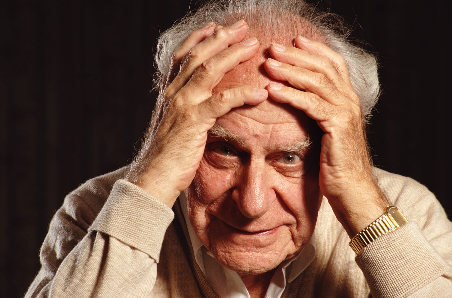 Sir Karl Popper in London in 1992. (Photo by David Levenson/Getty Images.)