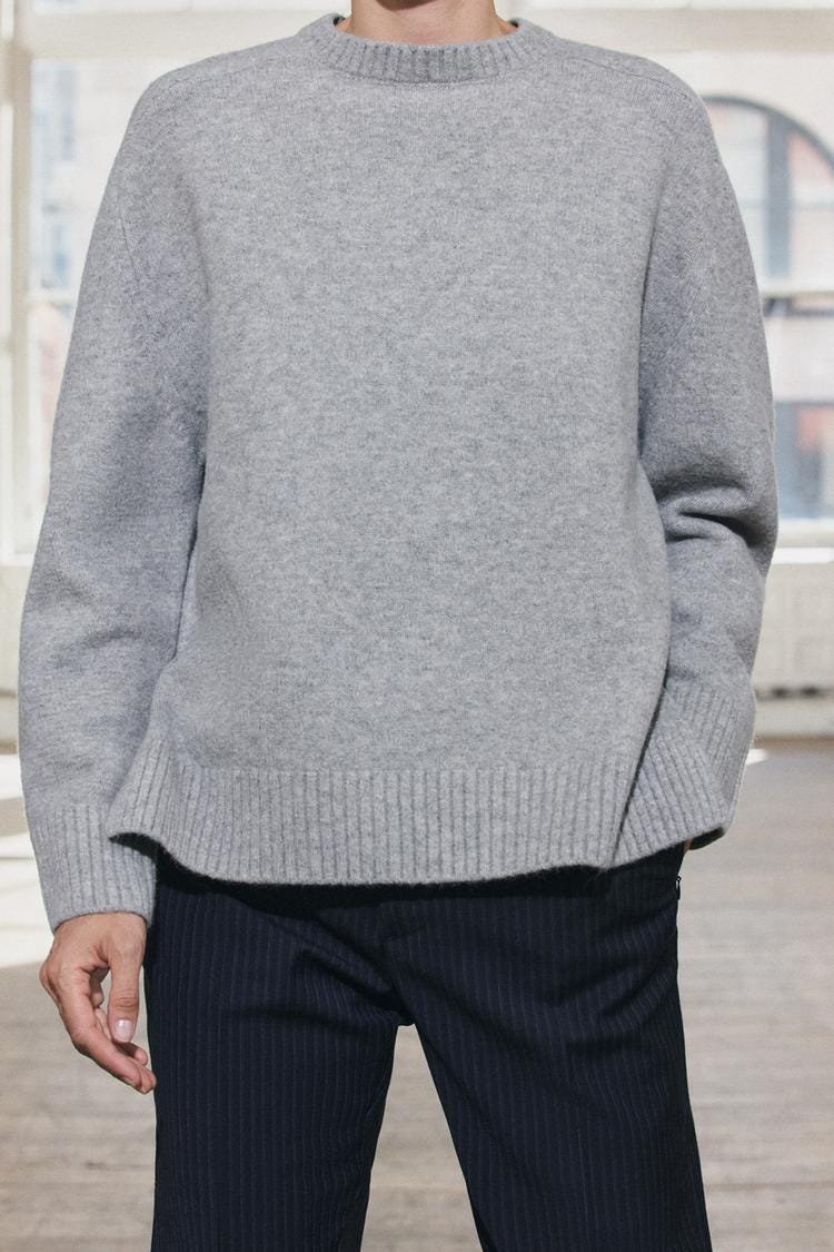 Zara SOFT KNIT SWEATER - Gray marl - Image 2