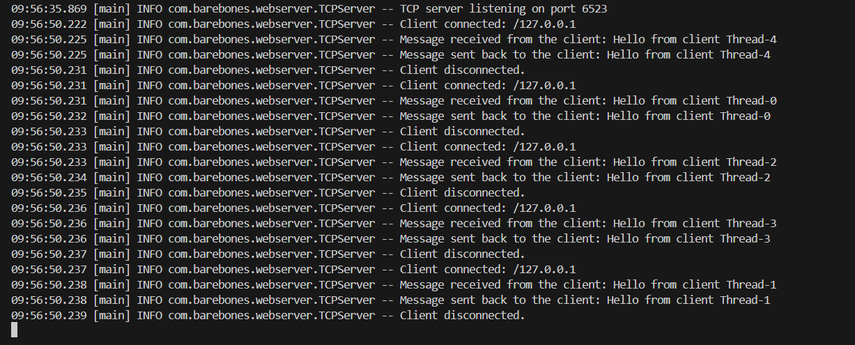 TCP server single threaded blocking behavior