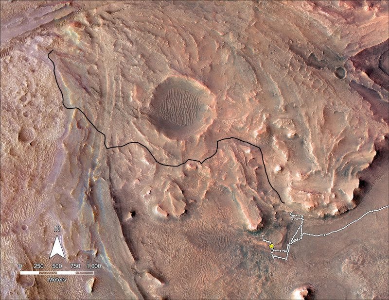The Sample Depot will be built in the Jezero Crater region.