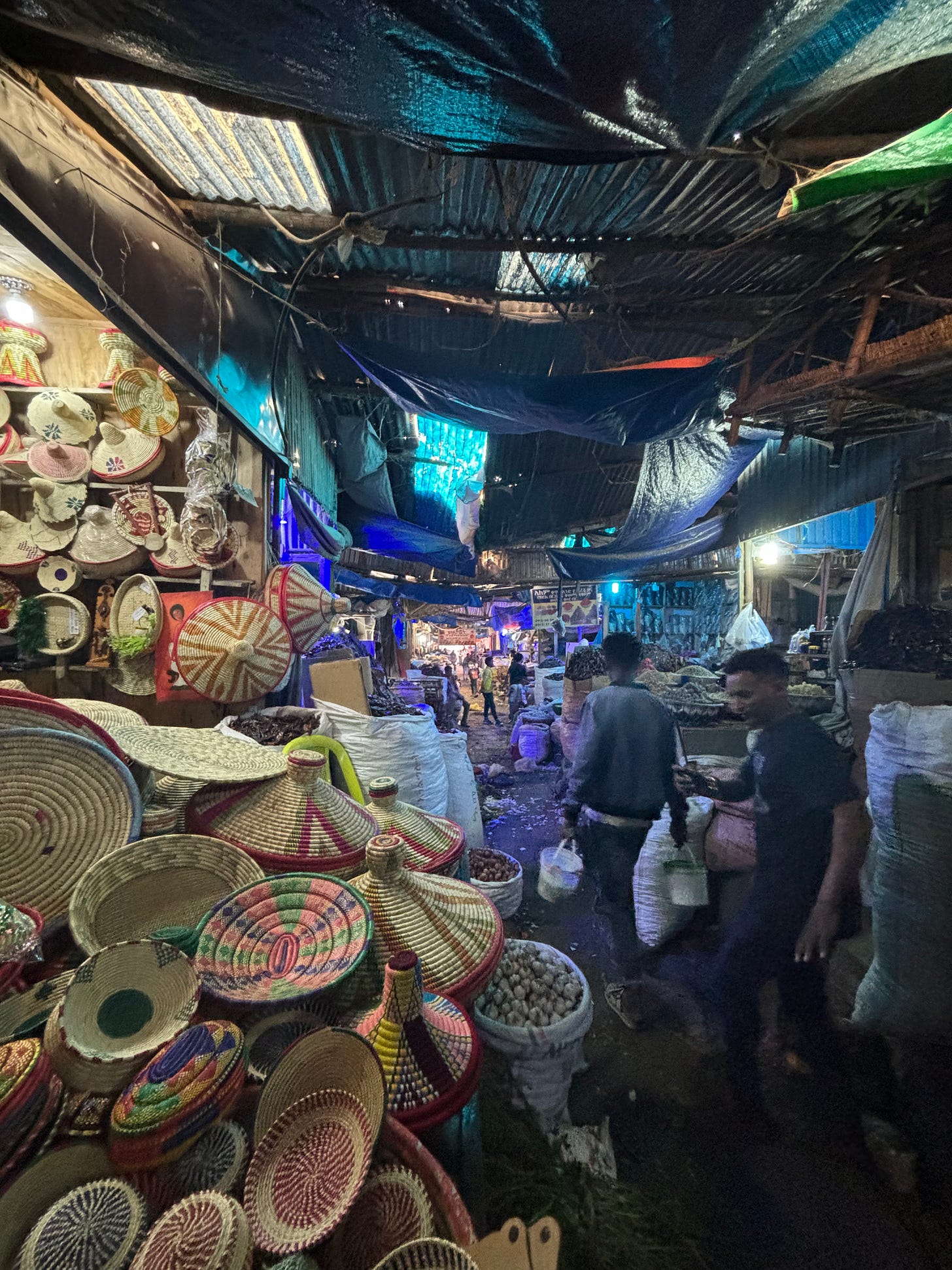 Inside Sholla Market in Addis Ababa.