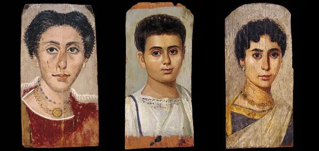 Ancient art portraits