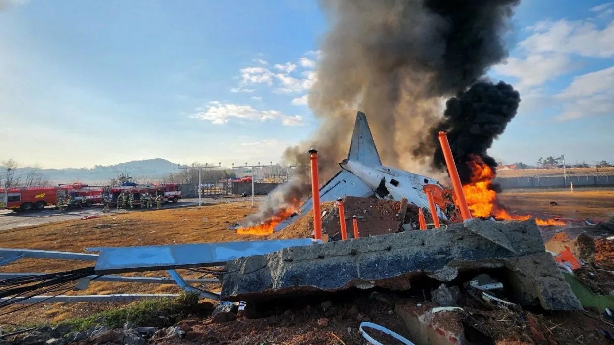 El avión estrellado en el aeropuerto de Corea del Sur