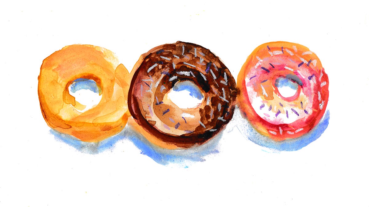 watercolor donuts by Beth Spencer watercolor donuts by Beth Spencer