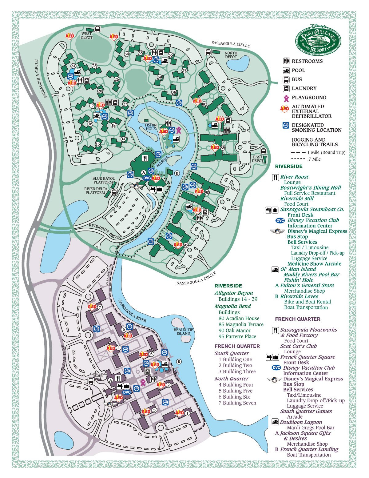 Disney's Port Orleans Riverside map - wdwinfo.com