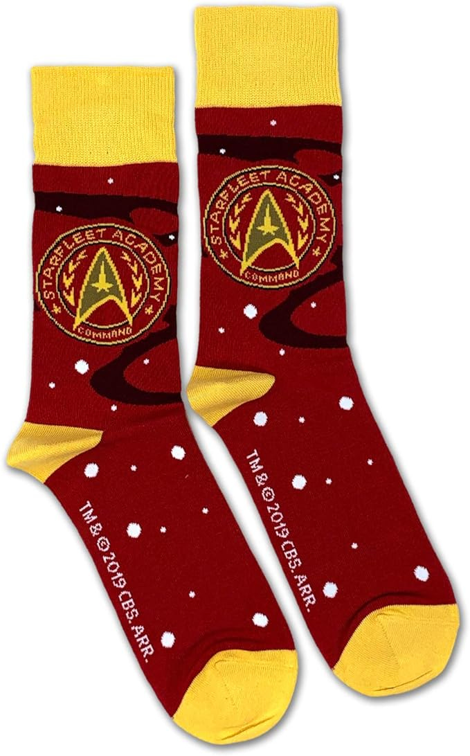 Star Trek Starfleet Academy Command Officially Licensed Unisex Crew Socks - One Size Fits Most