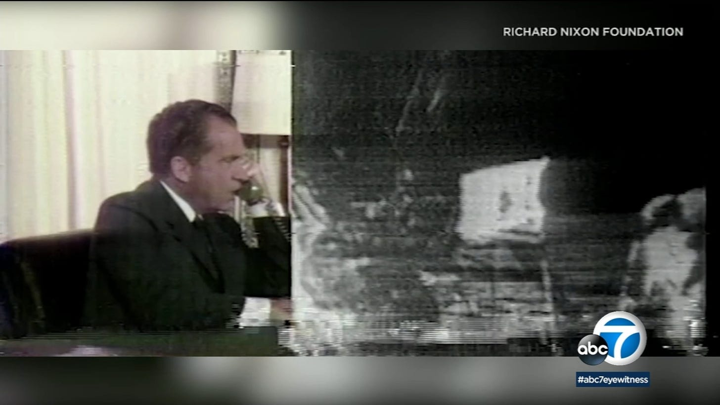 Man recalls historic phone call to the moon made by President Nixon - ABC7  Los Angeles