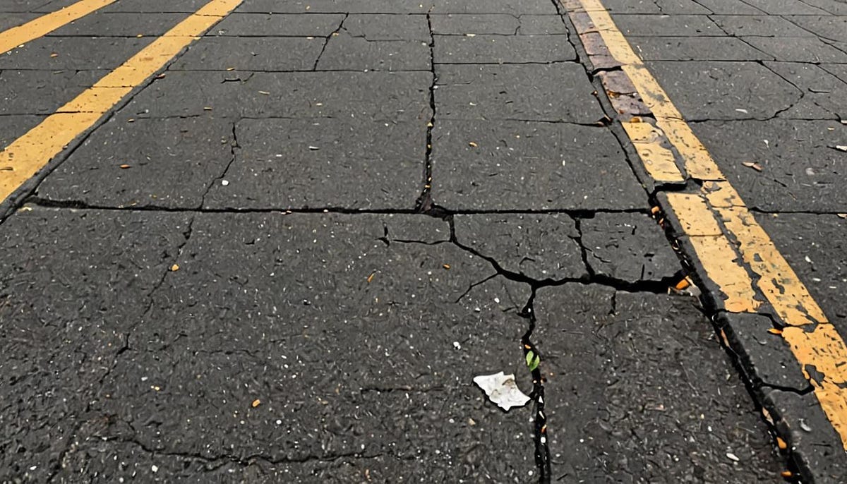 Sidewalk with cracks