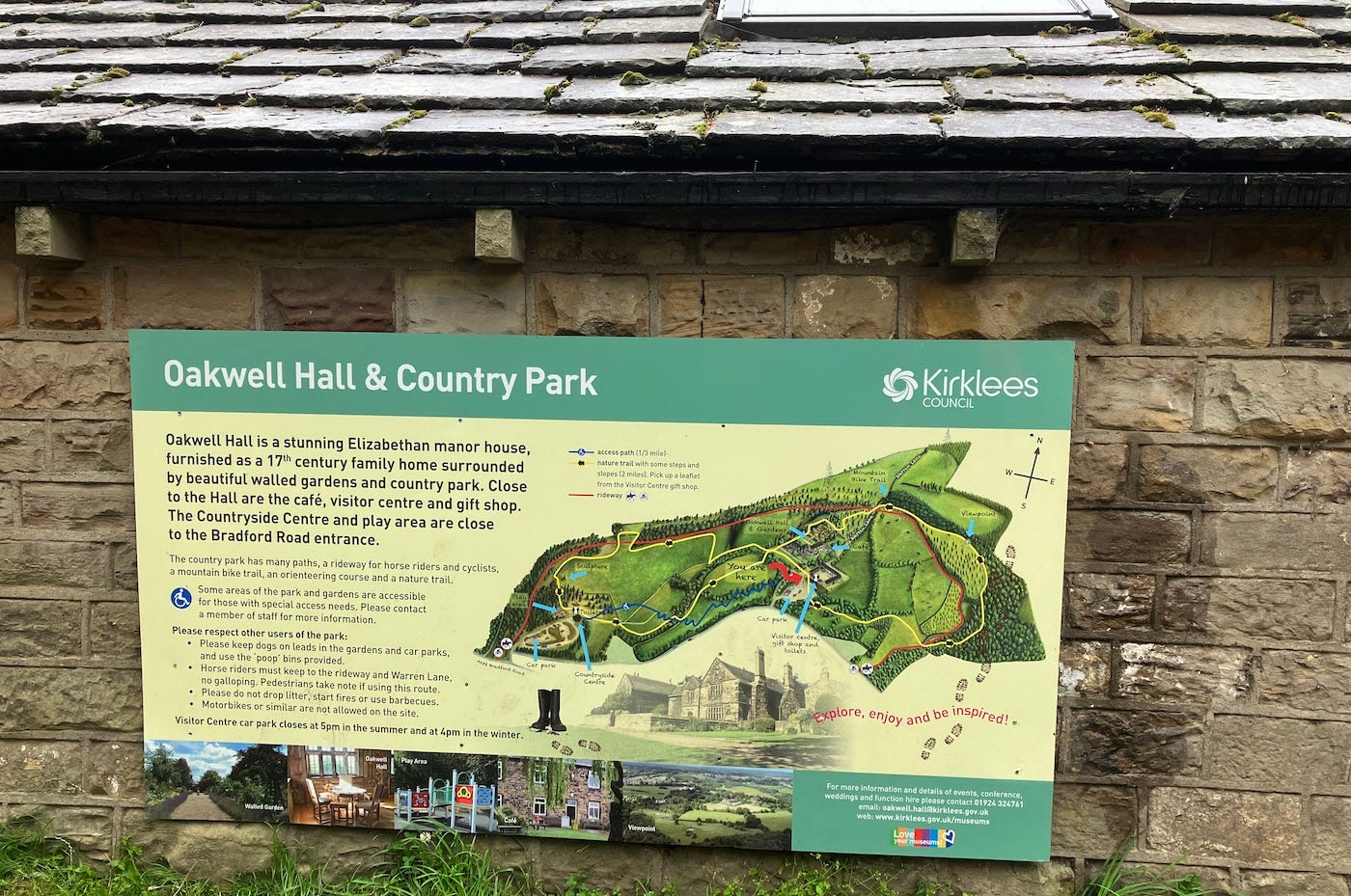 Map of Hall and park on the side of a building