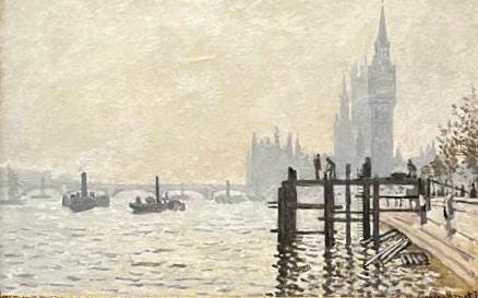 Impressionist painting of polluted London