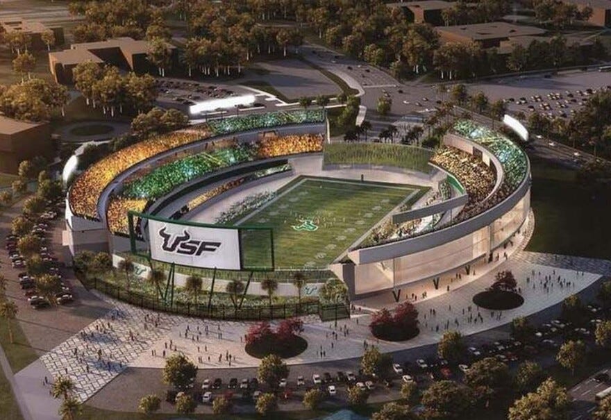 The cost of a USF on-campus football stadium is estimated at $340 million |  WUSF Public Media