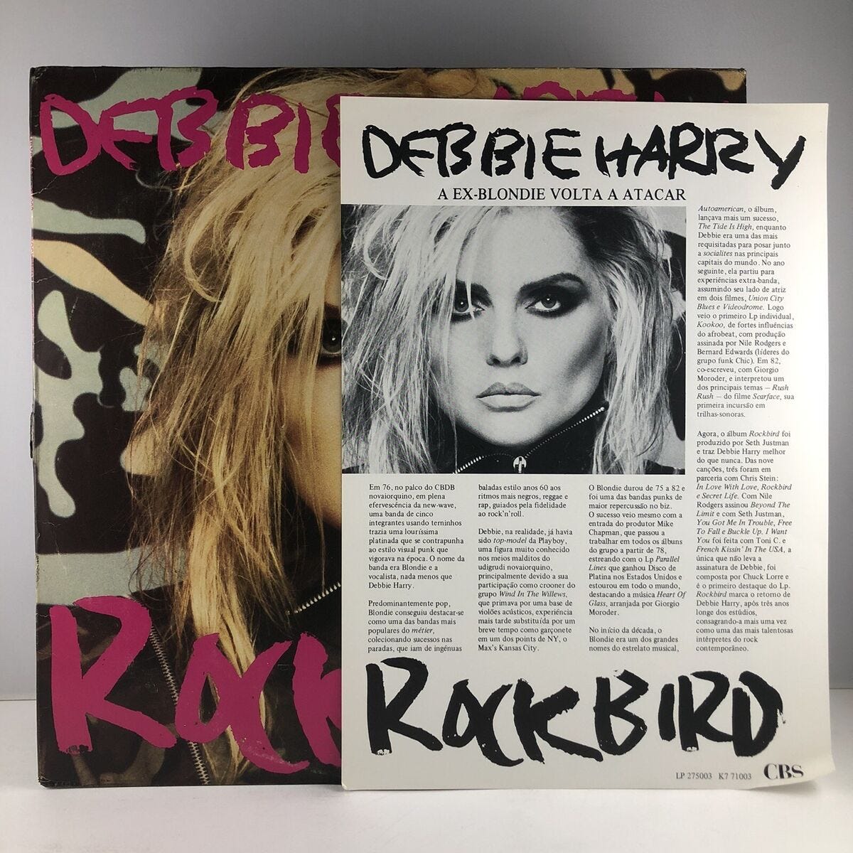 Debbie Harry Rockbird Lp Vinyl 1986 Brazil Promo W/ Release Insert Blondie  Rare