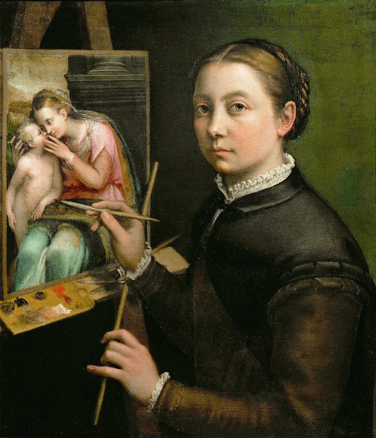 Sofonisba Anguissola, Self-Portrait, 1556, Lancut Museum, Poland.