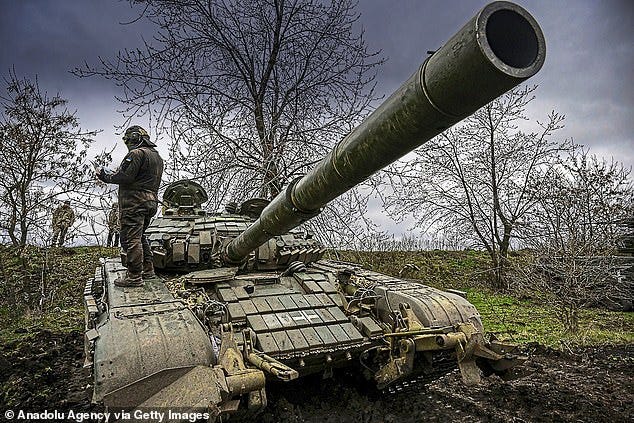 A Ukrainian soldier on a tank performs firing practice at special shooting range near the frontline area amid Russia-Ukraine war, in Zaporizhzhia, Ukraine on March 29, 2023