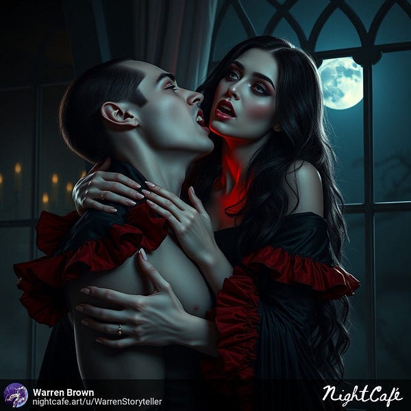 Vampire and victim.