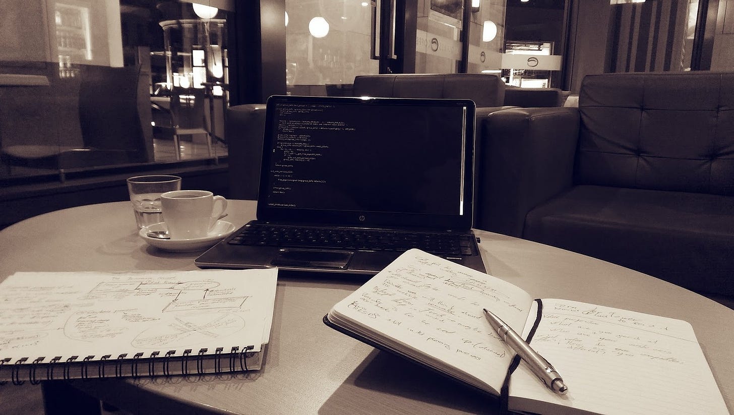 Writing in a coffee shop...