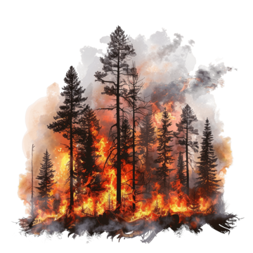 Warning Wildfire Forest Fire Burning Trees, Forest, Fire, Tree PNG ...