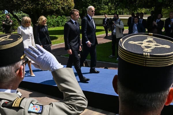 President Biden and President Emmanuel Macron of France, with their wives, Jill Biden and Brigitte Macron.