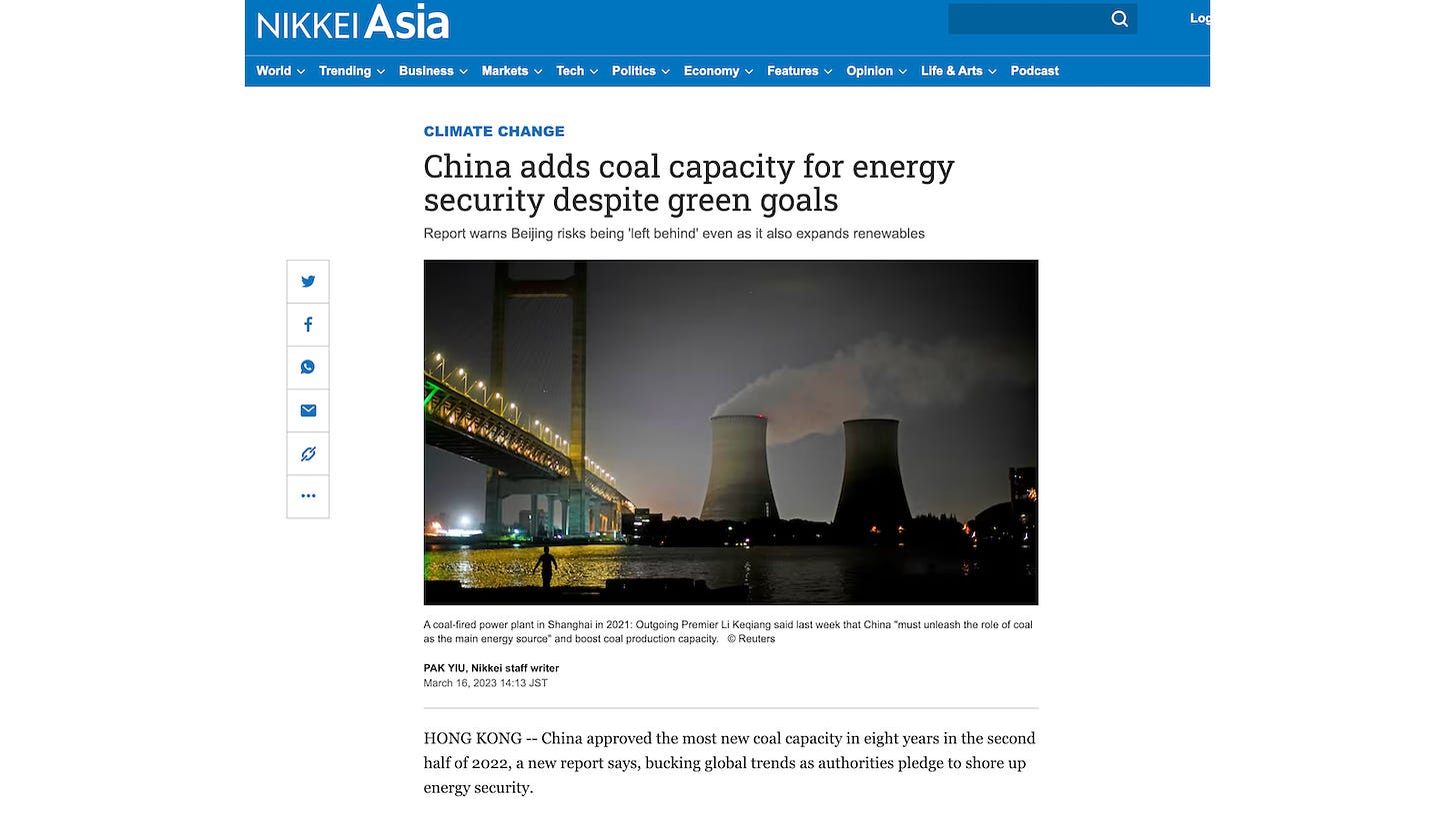 China coal plants