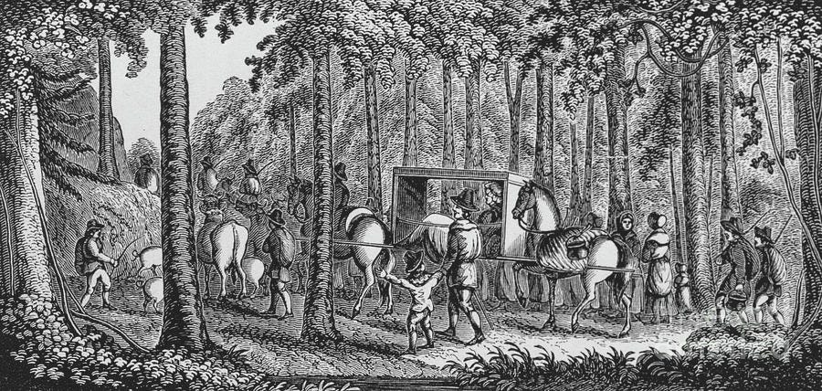 Thomas Hooker and his Congregation Traveling Through the Wilderness Drawing  by American School - Pixels