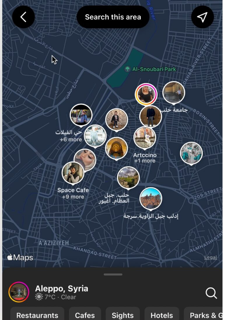 location search Instagram Aleppo Syria
