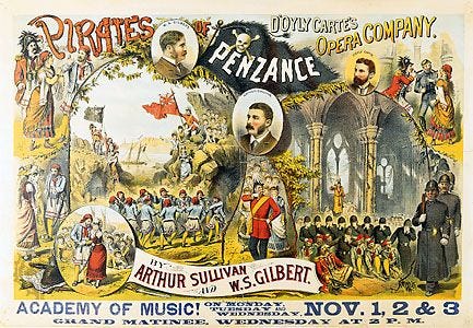 “Pirates of Penzance, The”: poster, c. 1880