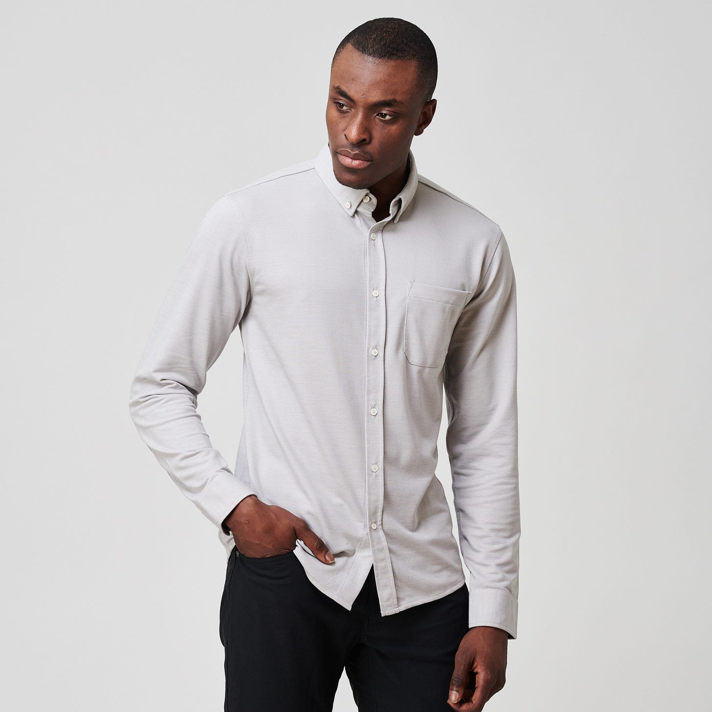 Limitless Merino Button-Down - Smoke
