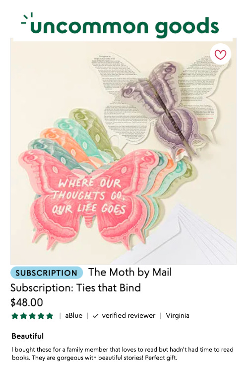 The Moth by Mail Uncommon Goods