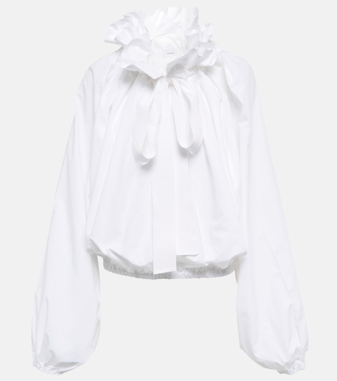 Ruffled tie-neck cotton blouse | Patou