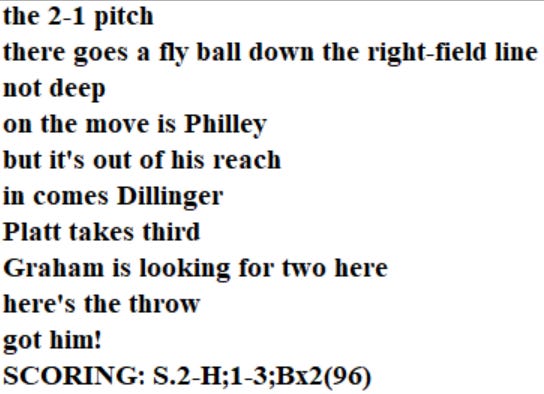 Diamond Mind Baseball Play By Play