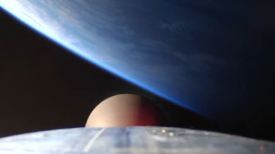A view from onboard the company's LV0009 rocket during its mission webcast on March 15, 2022.