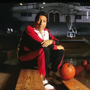 DURHAM, NC - CIRCA 1993: Coach Jim Valvano poses at Duke Univeristy in 1993 in Durham, North Carolina. (Photo by Ronald C. Modra/ Getty Images)