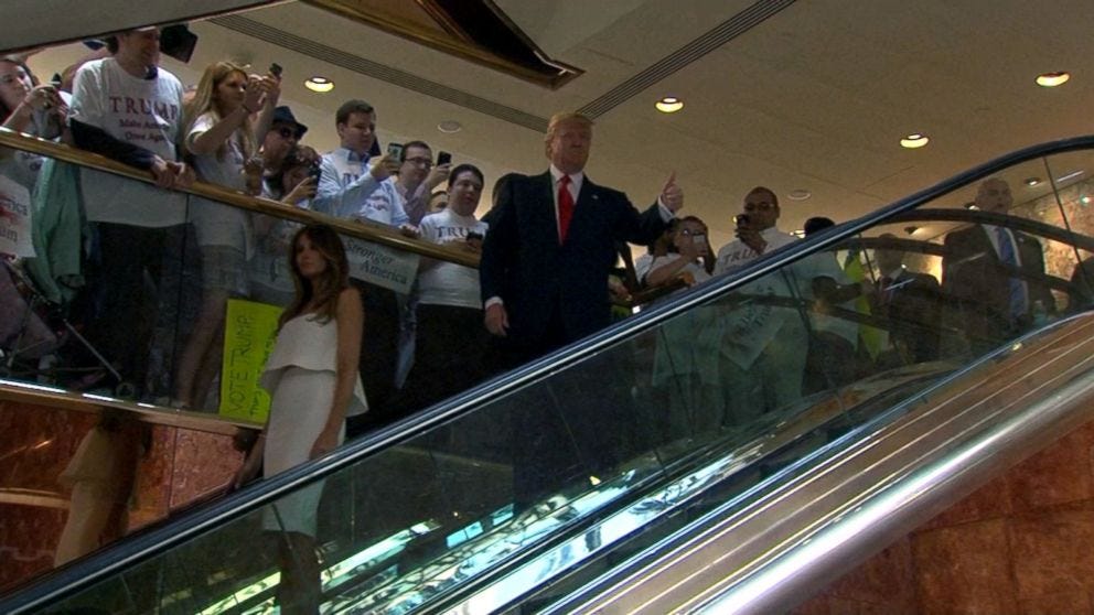 Donald Trump Rode an Escalator to 2016 Presidential Announcement - ABC News