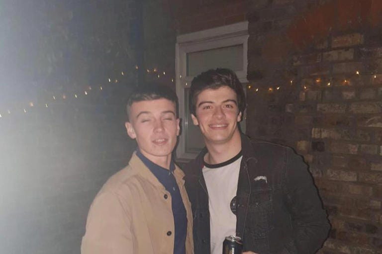 Michael (right) with a friend