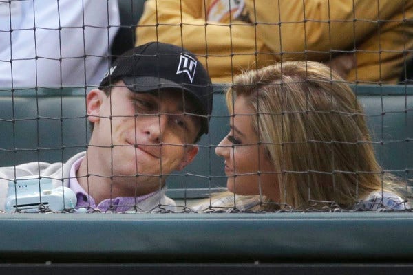 Johnny Manziel at baseball game after rehab 2015