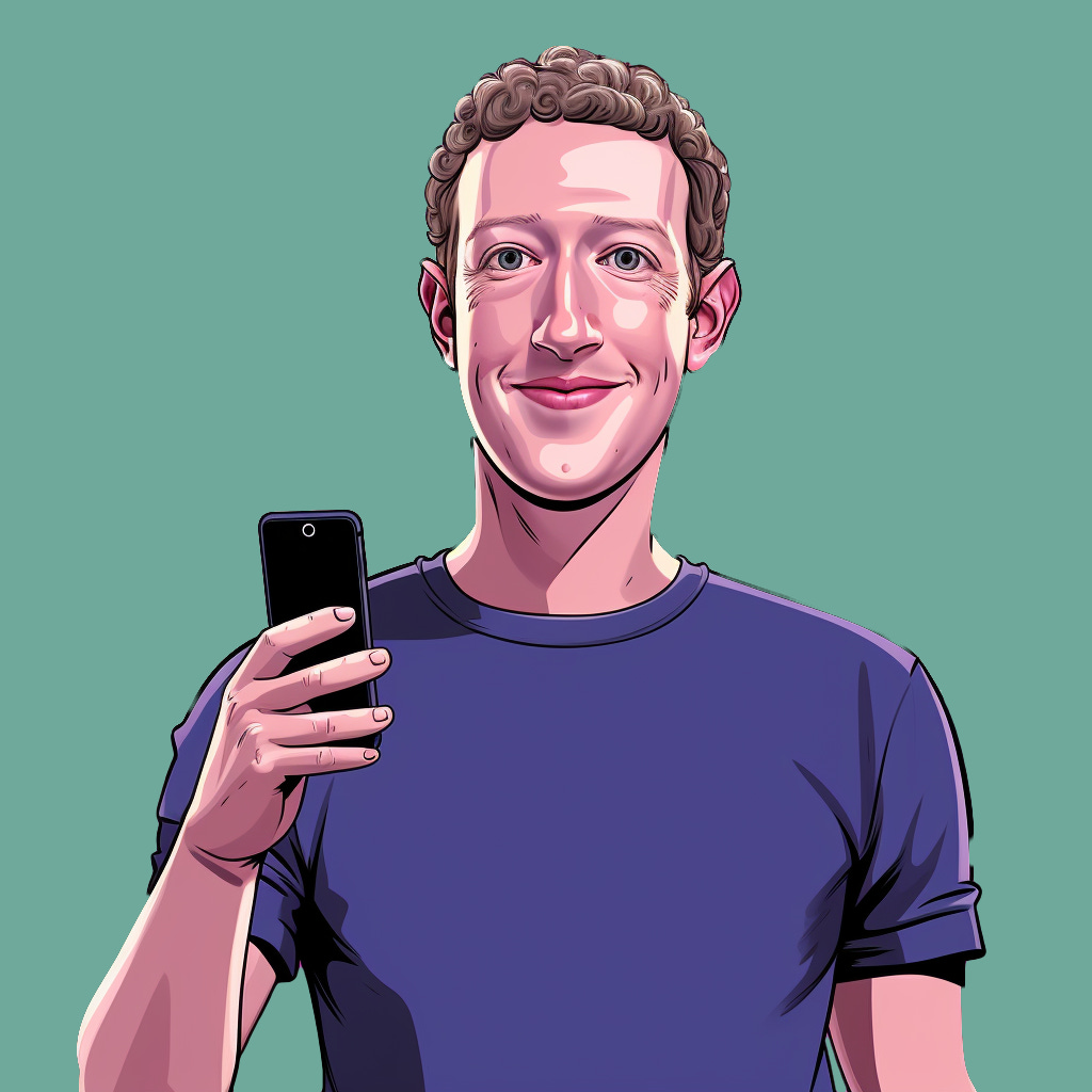 Mark Zuckerberg Holding Phone
