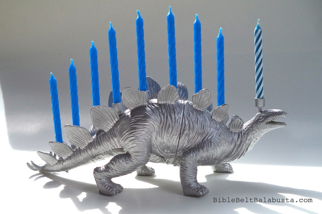 Menorah-saurus for Mr. Bill | Bible Belt Balabusta