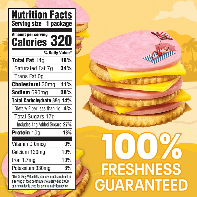 Lunchables Ham & American Cheese Cracker Stackers Kids Lunch Meal Kit, 9.1  oz Box