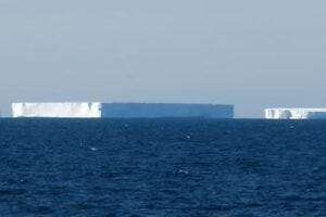 Large icebergs near Antarctica